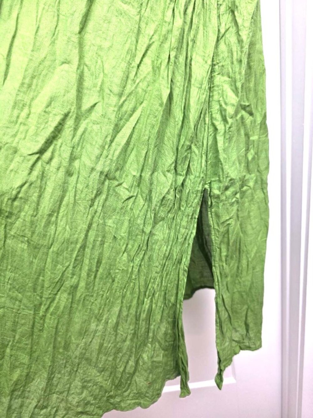 NEW Green Cotton Boho Maxi Dress – Oversized Relaxed Fit with Pockets Thailand - Picture 9 of 10